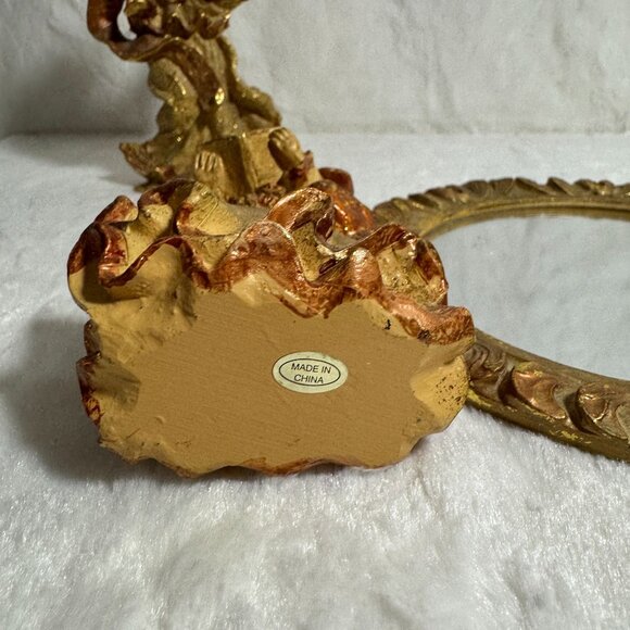 Angel Figurine Trio & Ornate Mirror Set Art Nouveau - Picture 5 of 6